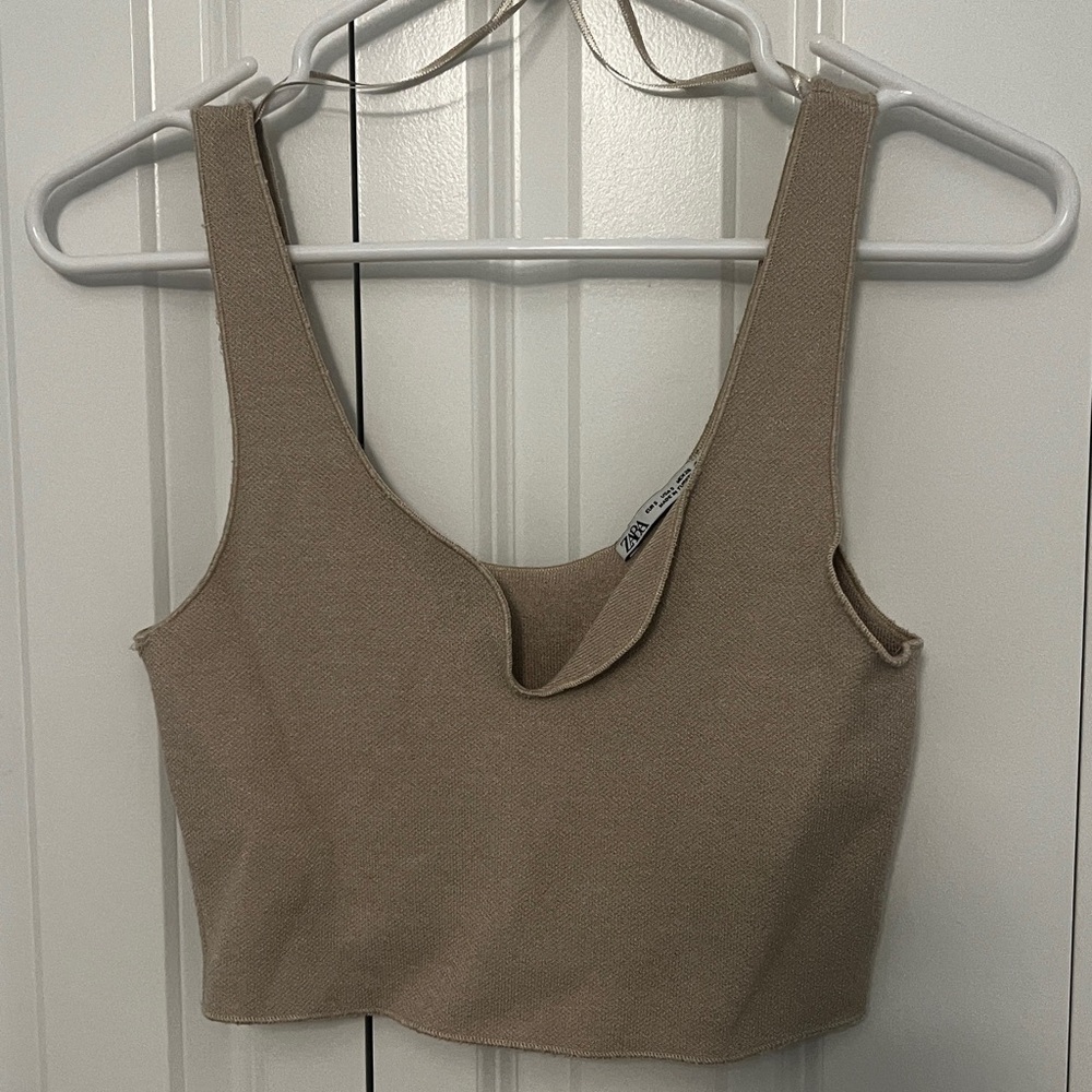 ZARA Women's Tan Crop Top